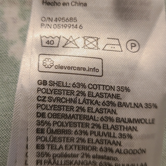 H&M | Women's Green Floral Pull-on Style Straight Ankle Pants (Size 8) - Picture 4 of 15